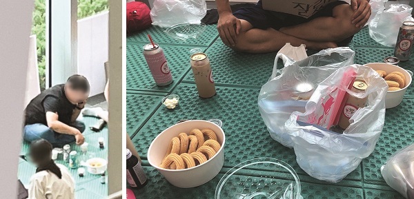 한국경제가 맥주캔이라고 보도한 사진 (왼쪽 한국경제보도화면 갈무리) (오른쪽 공공운수노조 제공)