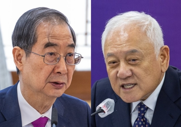 한덕수 국무총리(왼쪽), 김한길 국민통합위원장 (사진=연합뉴스)