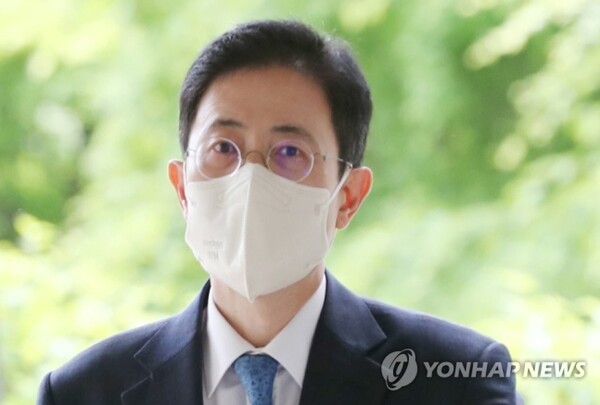손준성 검사가 24일 서울중앙지방법원 고발사주 재판에 출석하고 있다. (사진=연합뉴스)