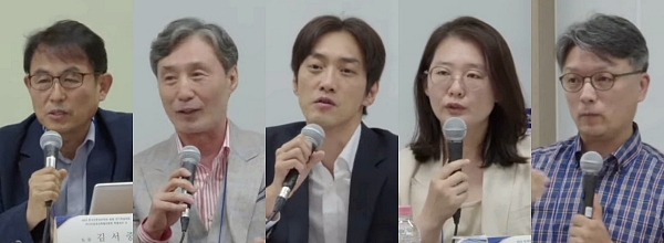 (왼쪽부터) 김서중 성공회대 교수, 변상욱 전 CBS 대기자, 유승현 한양대 언론정보대학원 겸임교수, 김수정 중앙대 강사, 이정훈 신한대 교수 (언론정보학회 유튜브 중계화면 갈무리)