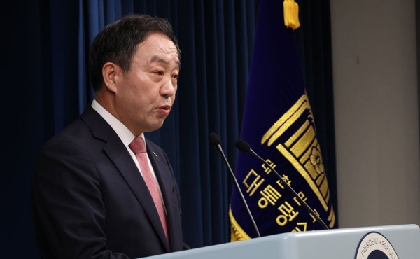 강승규 대통령실 시민사회수석이 5일 서울 용산 대통령실 청사에서 국민제안심사위원회 개최와 관련해 브리핑하고 있다 (사진=연합뉴스)