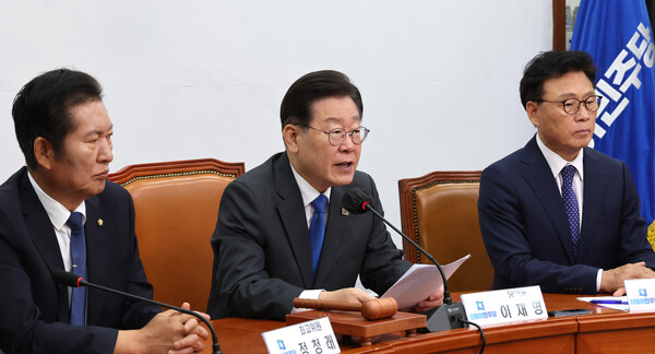 더불어민주당 이재명 대표가 지난달 28일 오전 서울 여의도 국회에서 열린 최고위원회의에서 발언하고 있다.(사진=연합뉴스)