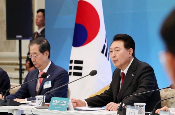 윤석열 대통령이 28일 청와대 영빈관에서 열린 2023 국가재정전략회의에서 발언하고 있다 (ㅂ)