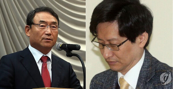 김인규 전 KBS 사장(왼쪽), 강규형 전 KBS 이사(오른쪽) 사진=연합뉴스