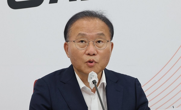 국민의힘 윤재옥 원내대표가 6일 국회에서 열린 '대선 공작 게이트' 대응 긴급 대책회의에서 발언하고 있다 (사진=연합뉴스)