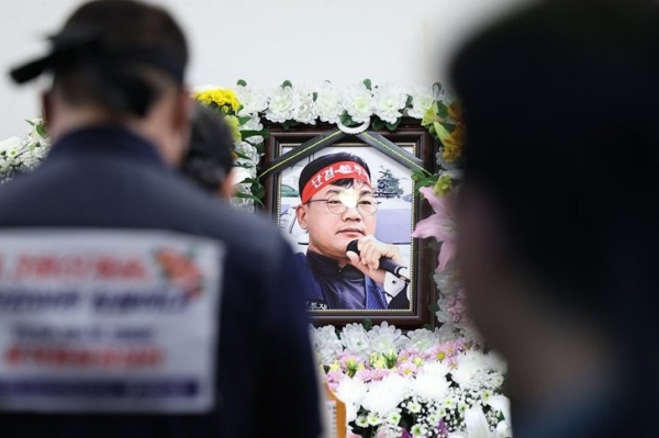 지난 5월 4일 오후 서울 종로구 서울대병원 장례식장에 마련된 민주노총 건설노조 강원지부 간부 양회동 씨 빈소(사진=연합뉴스)