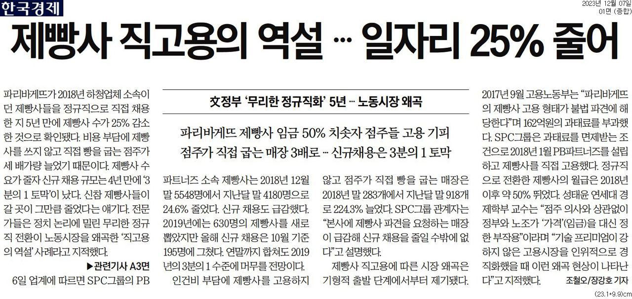 한국경제신문 12월 7일자 보도