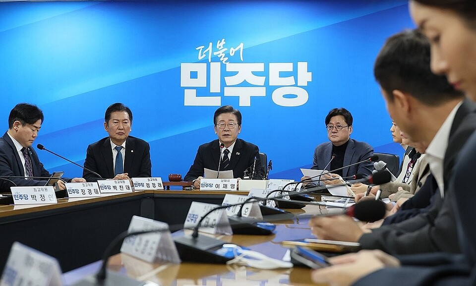 더불어민주당 이재명 대표가 23일 서울 여의도 중앙당사에서 열린 최고위원회의에서 발언하고 있다 (사진=연합뉴스)