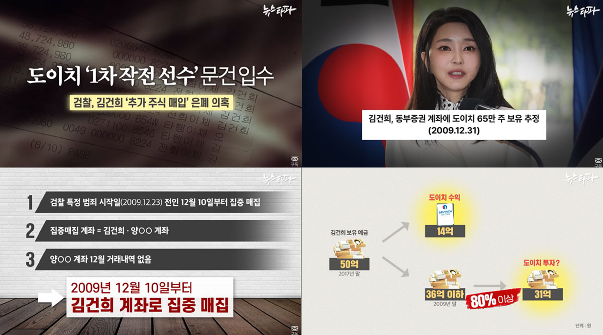 [주간 뉴스타파] ‘도이치 선수 문건과 검찰의 '김건희 봐주기' 의혹’ 보도화면 갈무리