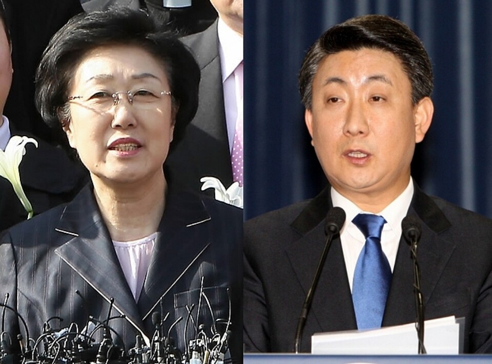 한명숙 전 국무총리, 이동관 전 청와대 대변인 (사진=연합뉴스)