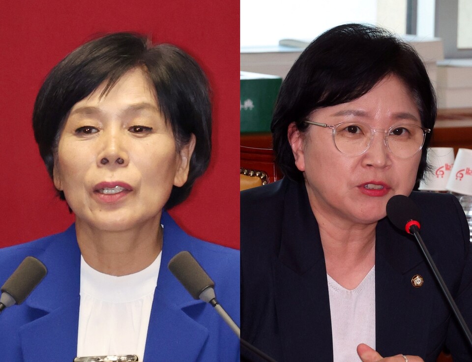 더불어민주당 최민희 의원(왼쪽), 김현 의원 (사진=연합뉴스)