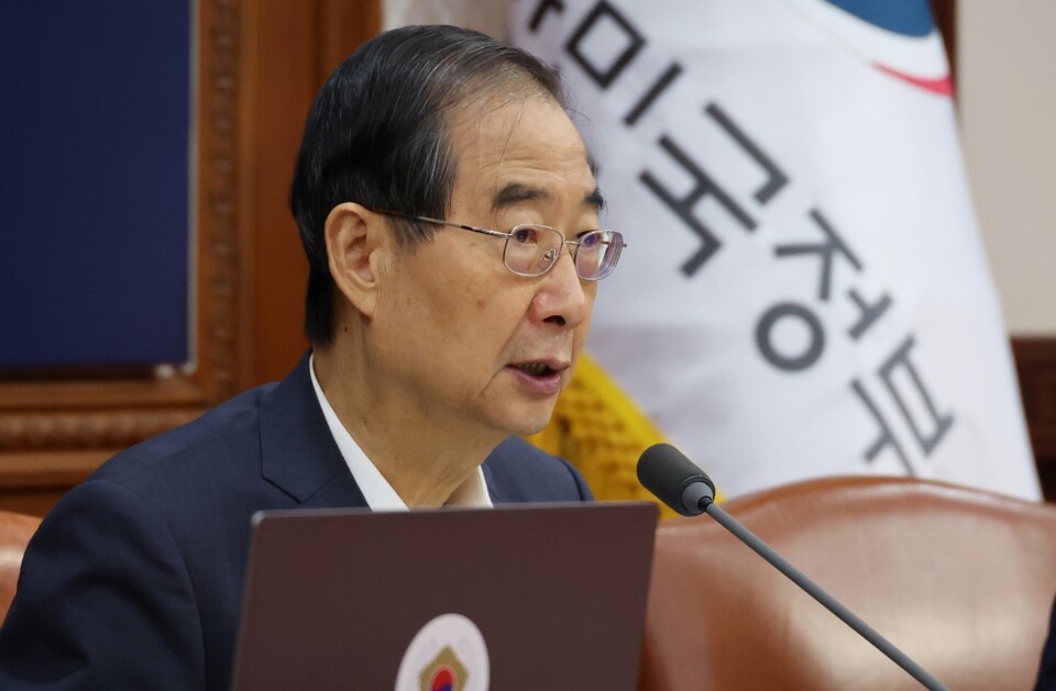 한덕수 국무총리가 6일 서울 종로구 정부서울청사에서 열린 국무회의에서 발언하고 있다 (사진=연합뉴스)