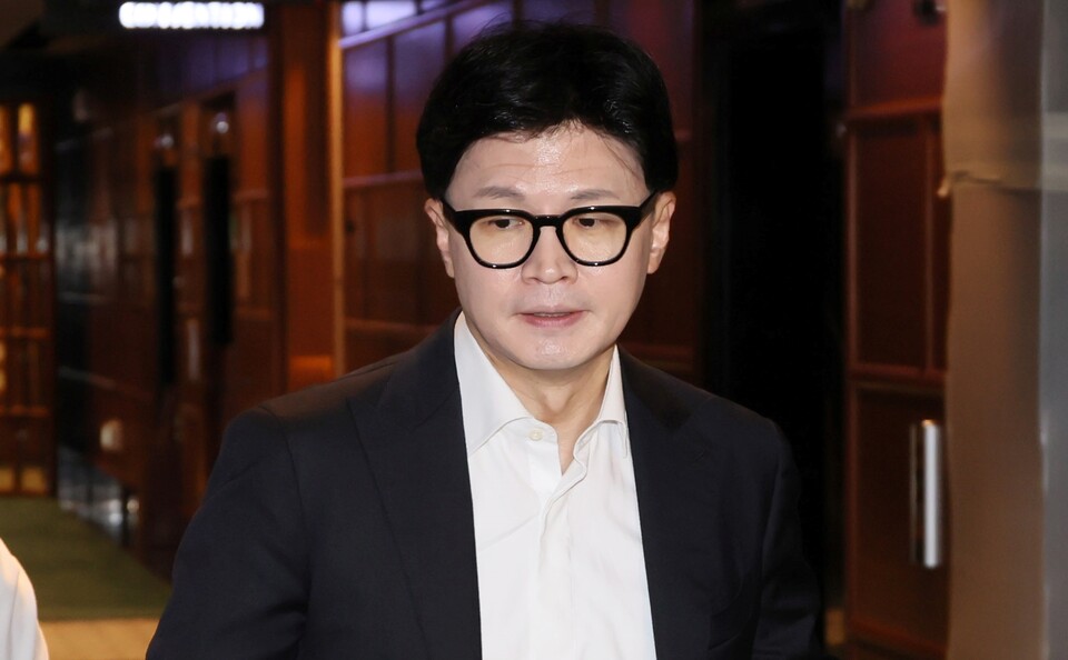 지난 12일 국민의힘 한동훈 대표가 서울 여의도 한 식당에서 열린 4선 의원과의 오찬에 참석하는 모습 (사진=연합뉴스)