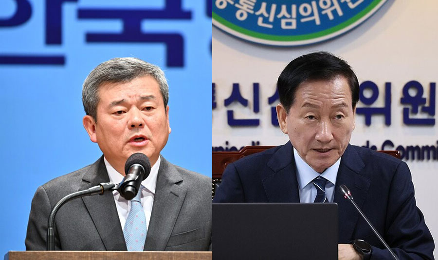 박민 KBS 사장(왼쪽)과 류희림 방통심의위원장(오른쪽) (사진=연합뉴스)