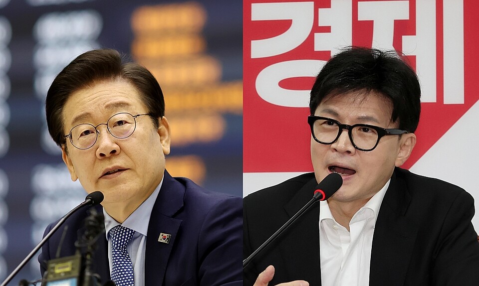이재명 더불어민주당 대표(왼쪽), 한동훈 국민의힘 대표 (사진=연합뉴스)