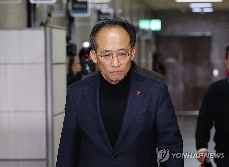 추경호 국민의힘 원내대표가 4일 오전 국회에서 열린 최고위원회의에 참석하고 있다.(연합뉴스)