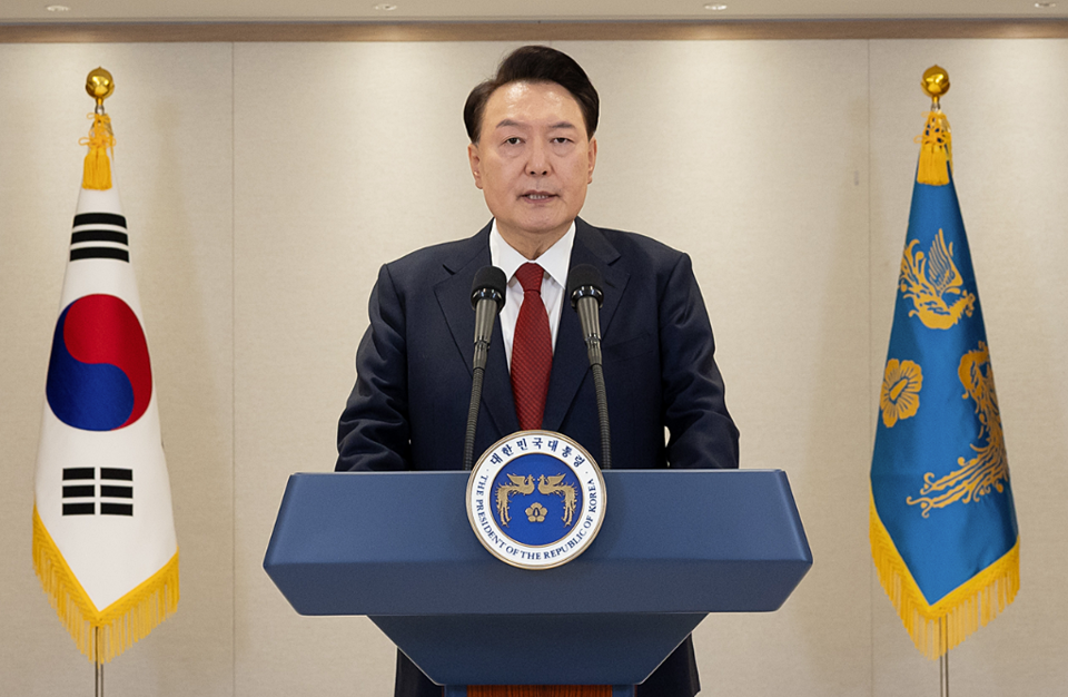 윤석열 대통령이 12일 용산 대통령실에서 대국민 담화를 하고 있다 (사진=대통령실 홈페이지)