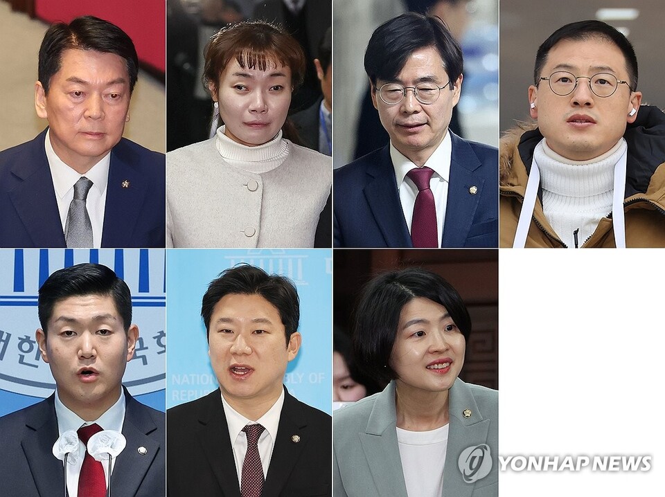윤석열 대통령에 대한 탄핵소추안 표결을 하루 앞둔 13일까지 탄핵에 공개 찬성 입장을 밝힌 의원들. 윗줄 왼쪽부터 안철수, 김예지, 조경태, 김상욱 의원. 아랫줄 왼쪽부터 김재섭, 진종오, 한지아 의원. (서울=연합뉴스)