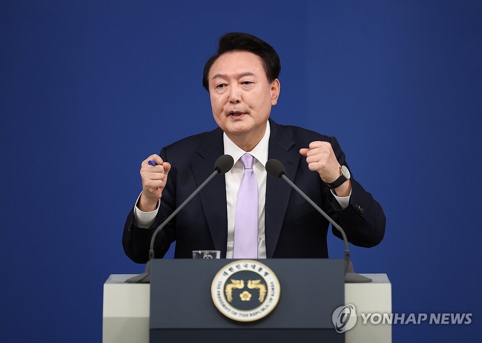 윤석열 대통령, 대국민 담화 및 기자회견 [연합뉴스 자료사진]