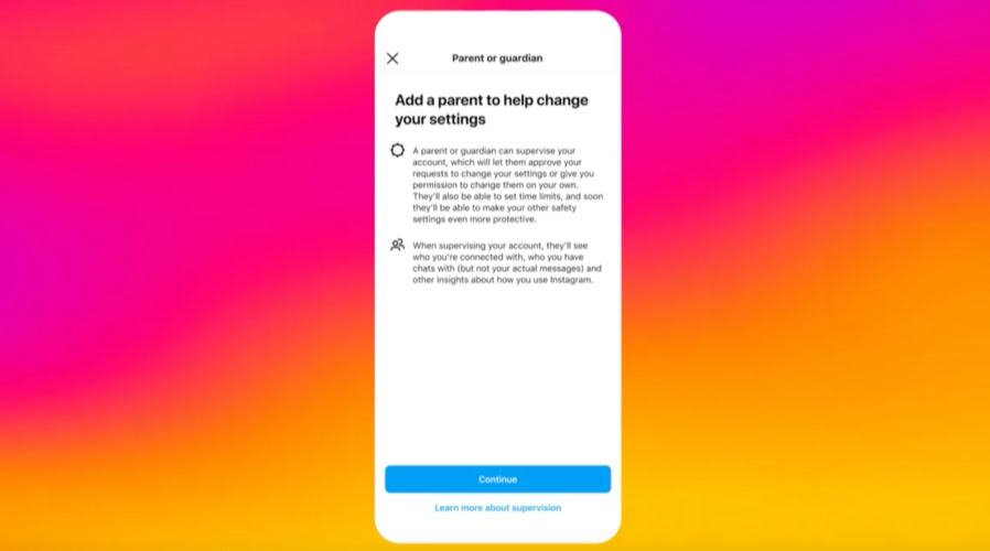인스타그램 공식 홈페이지 '10대 계정' 설명 동영상 갈무리