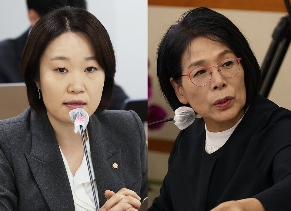 더불어민주당 이소영 의원(왼쪽), 최민희 국회 과학기술정보방송통신위원장 (사진=연합뉴스)