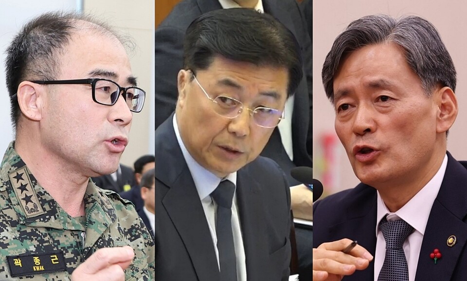 (왼쪽부터)곽종근 전 특전사령관, 홍장원 전 국정원 1차장, 조지호 경찰청장 (사진=연합뉴스)