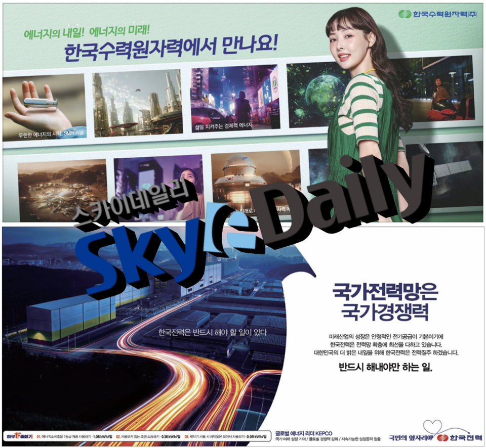 스카이데일리는 지난해 12월과 올해 1월 한국수력원자력과 한국전력공사 광고를 동의없이 무단 게재한 것으로 드러났다 (사진=더불어민주당 국민소통위원회)