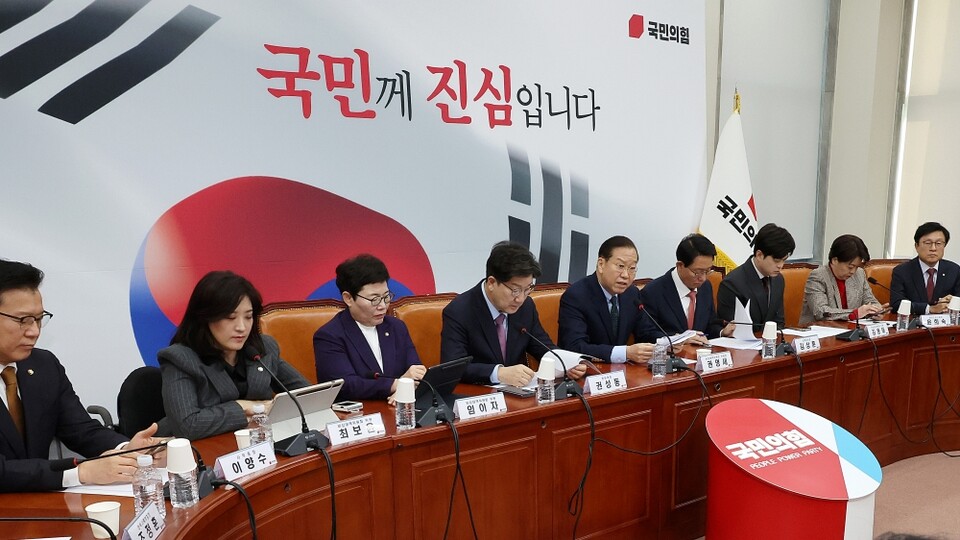 국민의힘 권영세 비상대책위원장이 24일 국회에서 열린 비상대책위원 회의에서 발언하고 있다 (사진=연합뉴스)