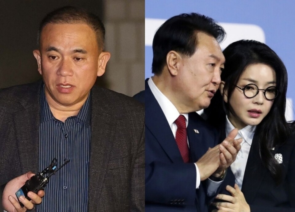 (왼쪽부터)명태균 씨, 윤석열 대통령, 김건희 씨 (사진=연합뉴스)