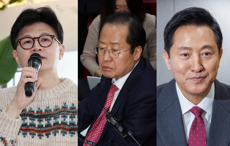 한동훈 전 국민의힘 대표, 홍준표 대구시장, 오세훈 서울시장 (사진=연합뉴스)
