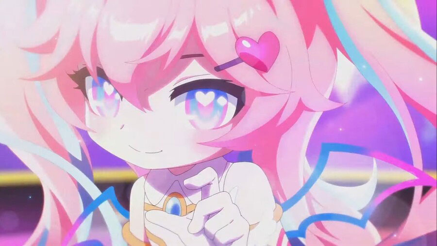 집게 손 모양’을 했다는 이유로 ‘남성 혐오’ 논란이 제기된 ‘메이플스토리’ 엔젤릭버스터 리마스터 버전의 홍보 애니메이션 장면.