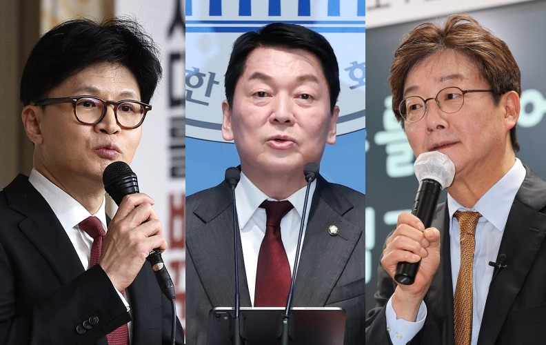 (왼쪽부터)국민의힘 한동훈 전 대표, 안철수 의원, 유승민 전 의원 (사진=연합뉴스)