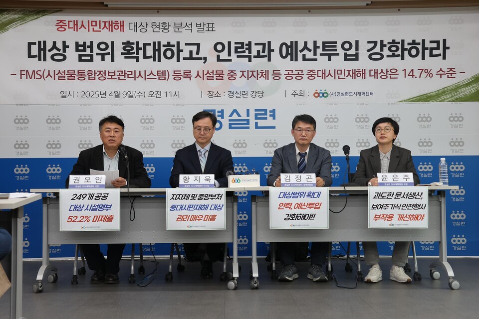 중대시민재해 대상 현황 분석발표 (사진=경실련 제공)
