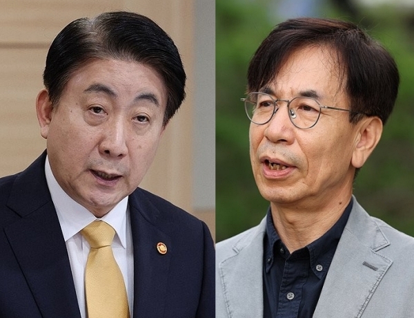 이동관 전 방통위원장, 김기중 방송문화진흥회 이사 (사진=연합뉴스)