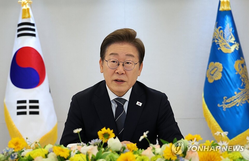  이재명 대통령이 지난 13일 서울 용산 대통령실에서 열린 6경제단체·기업인 간담회에서 발언하고 있다.(사진=연합뉴스)