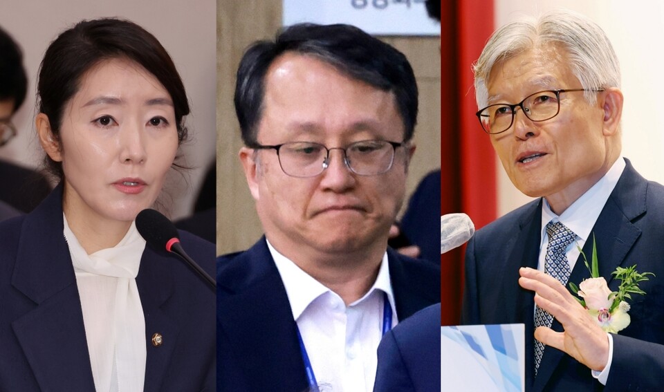 (왼쪽부터) 강선우 여성가족부 장관 후보자, 강준욱 대통령실 국민통합비서관, 최동석 인사혁신처장 (사진=연합뉴스)