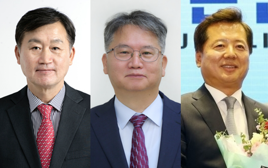 (왼쪽부터)박찬욱 KBS 감사, 정국진 KBS 경영본부장, 정지환 전 KBS 감사 (사진=KBS, 연합뉴스)