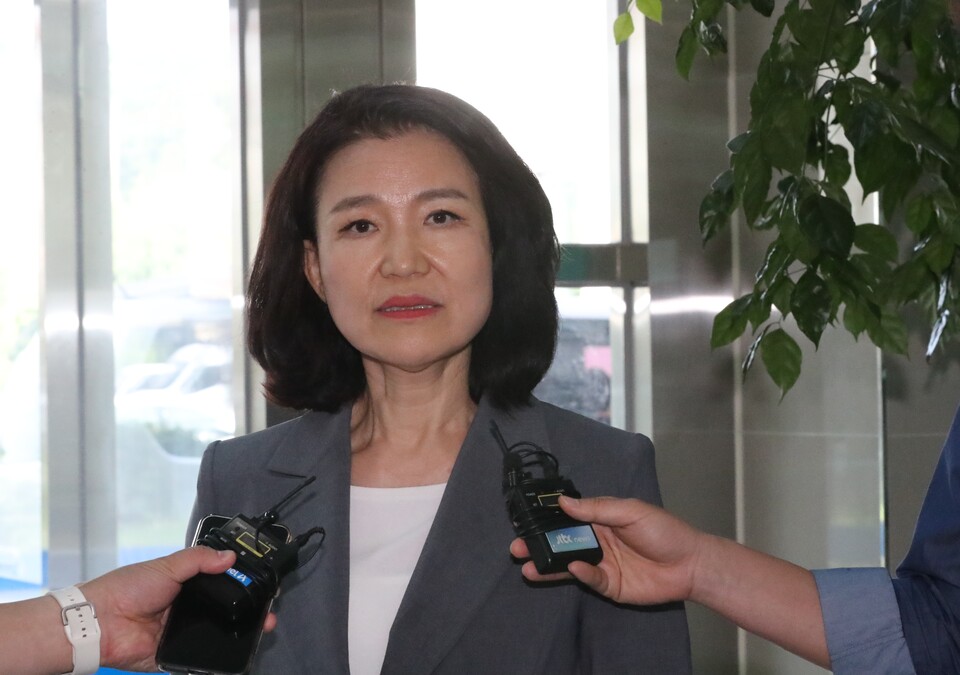 경찰 출석한 이진숙 방통위원장 (연합뉴스)