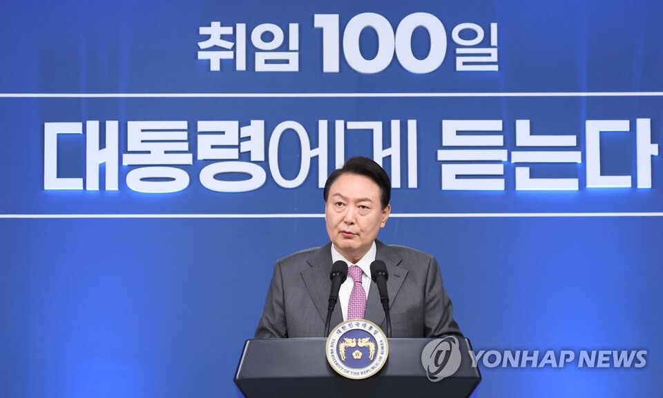 지난 2022년 8월 17일 윤석열 대통령의 취임 100일 기자회견 (사진=연합뉴스)