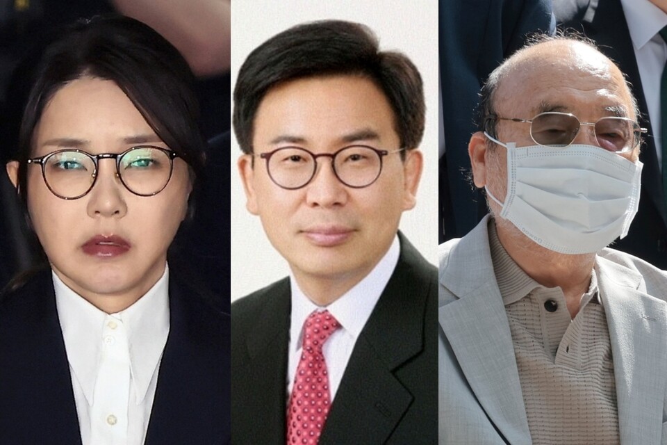 김건희 씨, 함성득 경기대 정치전문대학원장, 이봉관 서희건설 회장 (사진=연합뉴스)
