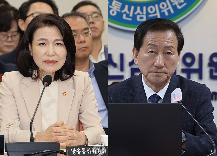  이진숙 방통위원장과 류희림 전 방심위원장(사진=연합뉴스)