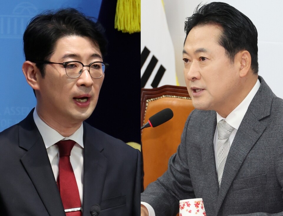 국민의힘 주진우 의원(왼쪽)과 장동혁 대표 (사진=연합뉴스)
