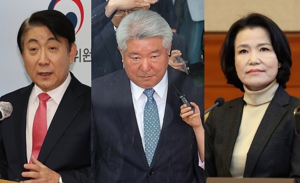 방송통신위원회 이동관 전 위원장, 김홍일 전 위원장, 이진숙 전 위원장 (사진=연합뉴스)