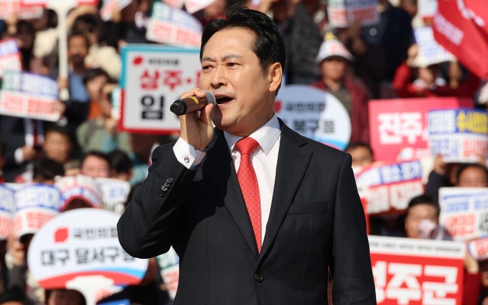 국민의힘 장동혁 대표가 지난 12일 서울 여의도 국회 본청 앞에서 열린 