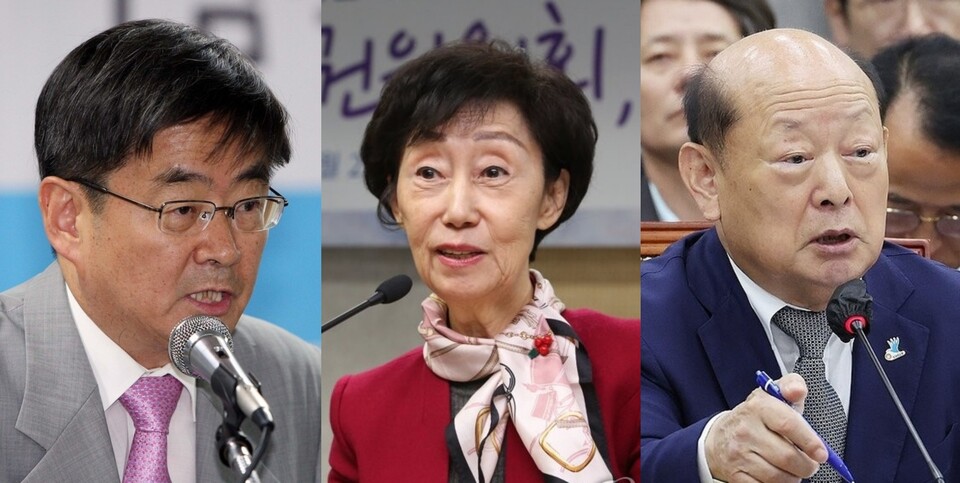 (왼쪽부터)안경환, 최영애, 송두환 전 국가인권위원장 (사진=연합뉴스)